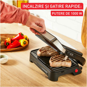 Tefal Gratar electric Inicio GC270D10, 1000W, Negru/Argintiu