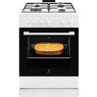 Aragaz Electrolux LKG604013W, Gaz, 4 arzatoare, Sistem de siguranta, Aprindere integrata, Autocuratare catalitica, Timer, Grill, Rotisor, Clasa A, 60 cm, Alb