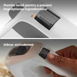 Kenwood Mixer de mana QuickMix+ HMP50.000WH, 650W, Alb/Gri