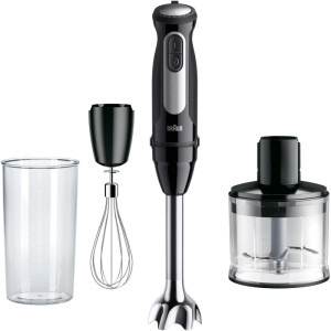 Braun Mixer vertical MultiQuick 5 Pro MQ55236M, 1000W, 0.6 L / 0.5L, Negru/Argintiu