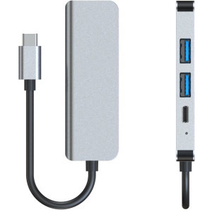 Tech-Protect 4-in-1 V2, 2x USB 3.0, 1x USB-C, 1x HDMI, grey