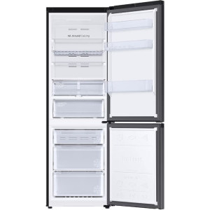 Samsung RB34C675EBN/EF, 344 L, Clasa E, No Frost, Digital Inverter, All Around Cooling, Optimal Fresh+, Humidity Fresh+, AI Energy, 185 cm, Negru