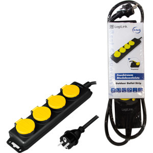 Logilink LPS212, 4x Schuko, 1.4m, Negru-Galben