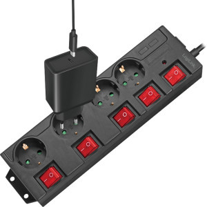 Logilink LPS251, 4x Schuko, 1.5m, Negru