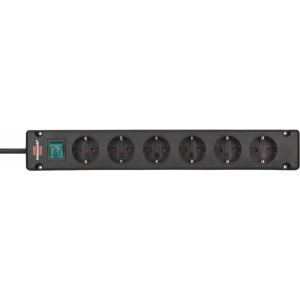 Brennenstuhl Bremounta, 6x Schuko, 3m, Negru