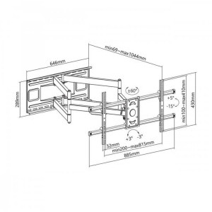 SBOX PLB-4986, 43 - 90 inch, negru