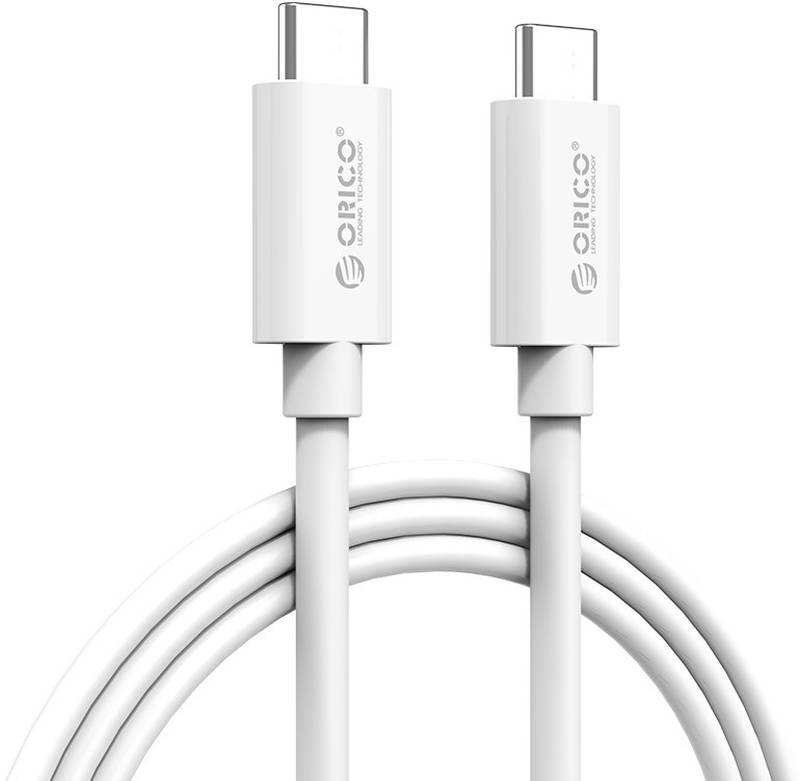 Cablu de date / adaptor Orico CTC100-20, USB-C la USB-C, 2 m, White, amperaj maxim suportat 5A
