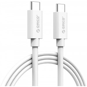 Orico CTC100M-10, USB-C la USB-C 1 m, White, amperaj maxim suportat 5A