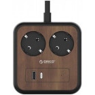 Priza/prelungitor Orico APD-2A1U1C-EU-18W cu 1x USB, 1x USB-C lemn 1.3m