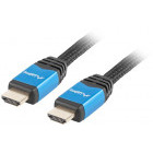 Cablu video Lanberg HDMI Male - HDMI Male, v2.0, 1m, negru-albastru