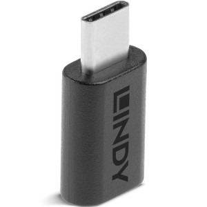 Adaptor LINDY 1x USB 3.2 Tip C Male - 1x USB 3.2 Tip C Female, negru