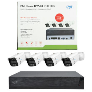PNI House IPMAX POE + 4 camere + 1Tb