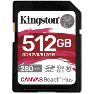 Card memorie Kingston SDXC Canvas React Plus Class 10 UHS-II 512GB