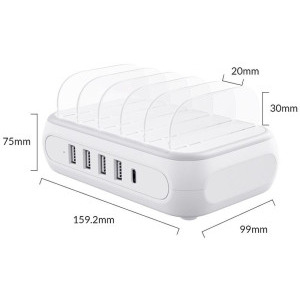 Orico Statie incarcare, 4x USB, 1x USB-C, APD-4U1C, White