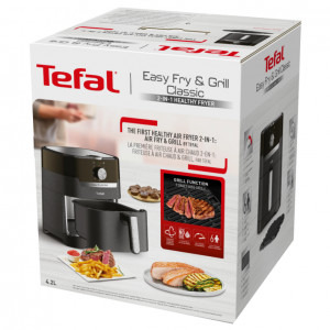 Tefal Friteuza Easy Fry & Grill EY501815, 1400W, Functie grill, 4.2L, Negru/Argintiu, Negru-Argintiu