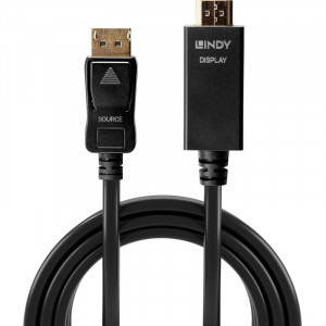 LINDY DisplayPort v1.2 Male - HDMI v1.4 Male, 5m, negru