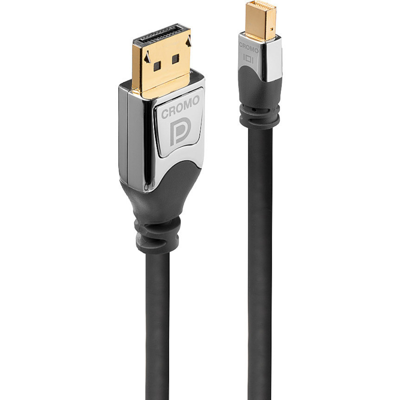 Cablu video LINDY CROMO, Mini DisplayPort Male - DisplayPort Male, v1.2, 5m, gri-argintiu