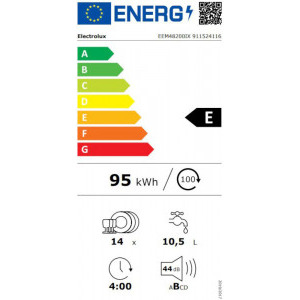 Electrolux EEM48200IX, 14 seturi, 8 programe, Clasa E, MaxiFlex, Inverter, SatelliteClean, 60 cm