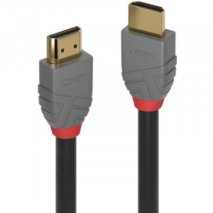 Cablu video LINDY Anthra, HDMI Male - HDMI Male, v2.0, 1m, negru-gri