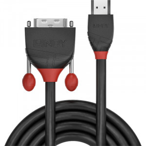 LINDY Black, HDMI Male - DVI-D Male, 1m, negru