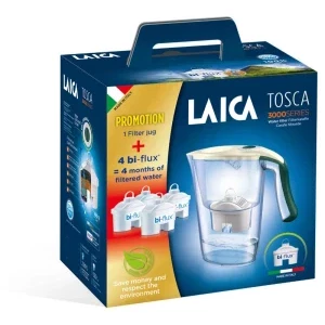 Laica Cana filtranta Tosca Alb/Verde + 4 filtre Bi-flux