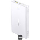 Baterie externa Baseus PicoGo, 10000 mAh, 1x USB, 2x USB-C, 20 W, Display, White