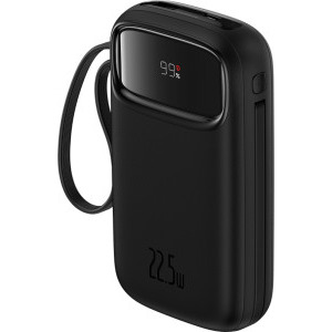 Baseus EnerFill FC31, 20000 mAh, 1x USB, 22.5 W, Display, Cablu USB-C & Lightning integrat, Black