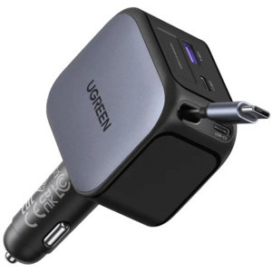 Ugreen EC604, 1x USB, 2x USB-C, 145 W, Cablu integrat, Grey