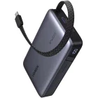 Baterie externa Ugreen PB550, 20000 mAh, 1x USB, 1x USB-C, 67 W, Display, Cablu USB-C integrat, Grey