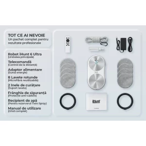 iHunt pentru geamuri Window 6 Ultra, 500 mAh, 6000Pa, Alb