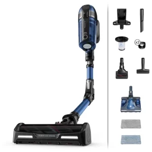 Rowenta X-Force Flex 12.60 Aqua RH98C0WO, vertical cu mop, 320W, 0.9L, Albastru/Negru