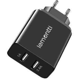Lemontti 2x USB, 2.4A, Black