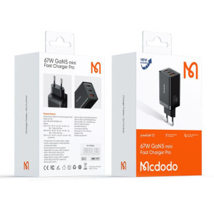 Mcdodo 1x USB, 2x USB-C, Fast Charger 67W, GaN5, Black