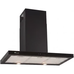 Tornado decorativa Lara 1200, Putere de absorbtie 1200 m3/h, 3 trepte, Clasa A, 90 cm, Negru