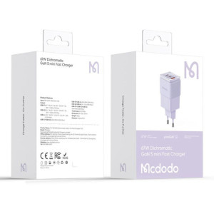 Mcdodo 1x USB, 2x USB-C, Fast Charge 67W, GaN5, Purple