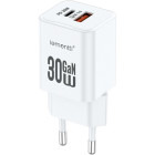 Incarcator retea Lemontti 1x USB, 1x USB-C, 30W, GaN, White