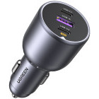 Incarcator auto Ugreen EC705, 2x USB-C, 1x USB, 130 W, Grey + Cablu USB-C