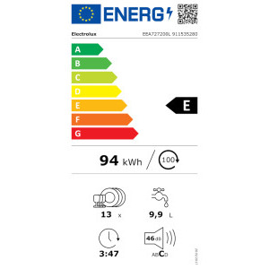 Electrolux EEA727200L, 13 seturi, 6 programe, Clasa E, Inverter, AirDry, QuickSelect, 60 cm
