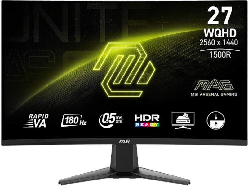 Monitor LED MSI Gaming MAG 27CQ6F Curbat 27 inch QHD VA 0.5 ms 180 Hz HDR FreeSync