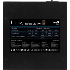 Aerocool LUX, 80+ Bronze, 850W