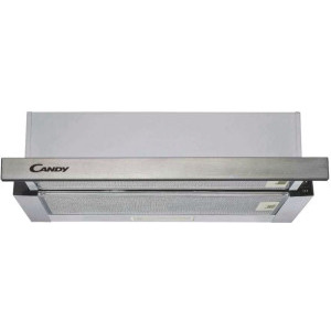 Hota incorporabila Candy telescopica CBT625/2X/1, Putere de absorbtie 332 m3/h, 2 trepte de viteza, Iluminare LED, Clasa B, 60 cm, Argintiu
