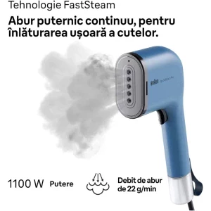 Braun Aparat de calcat vertical cu abur QuickStyle 3 Pro GS3024BL, 1100W, 22g/min, Albastru