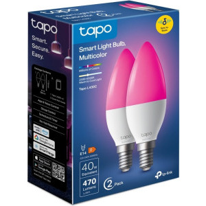 TP-LINK Bec inteligent LED Smart Wi-Fi Tapo L430C, E14, 4.8W, 470 lm, RGBW, 2buc