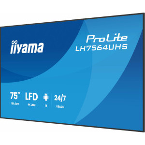 IIyama Smart ProLite LH7564UHS-B1AG 75 inch UHD VA 6.5 ms 60 Hz USB-C