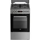Aragaz Beko FSM52331TXDSN, Mixt, 4 arzatoare, Sistem de siguranta, Aprindere integrata, SteamShine, 3D Cooking, Grill, Clasa A, 50 cm, Inox