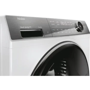Haier HD90-A3979NU1-S, Pompa de caldura, 9 kg, Clasa C, Inverter, I-Refresh, hOn, Iluminare interioara, Alb