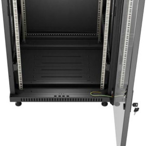 Lanberg FF01-6618-12B 18U, Stand alone, 600 x 600, Glass door, Panouri laterale detasabile, Negru