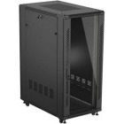 Lanberg FF01-6027-12B 27U, Stand alone, 600 x 1000, Glass door, Panouri laterale detasabile, Negru