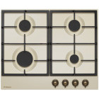 Hansa BHGY630390, Gaz, 4 arzatoare, Aprindere electrica integrata, Sistem de siguranta, Gratar fonta, 60 cm, Crem