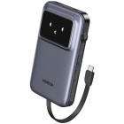 Baterie externa Ugreen Uno 10000 mAh, 30W, cablu USB-C incorporat, Grey